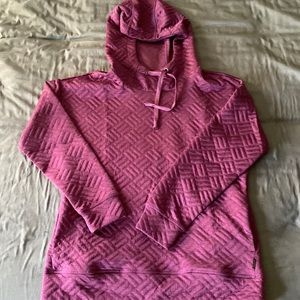 Dark fuchsia RBX quilted hoodie.